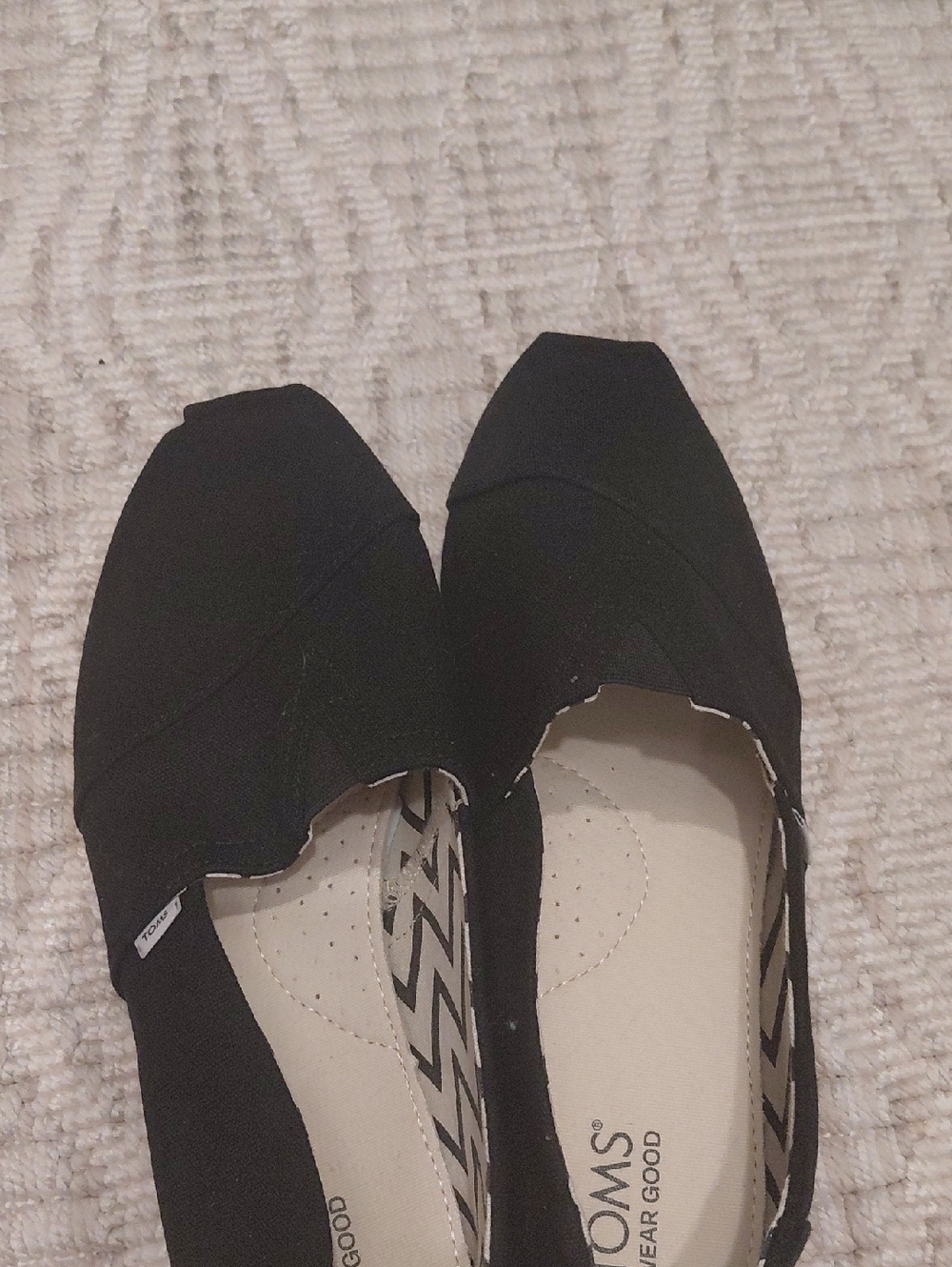 Toms Black Canvas Slip-On Flats